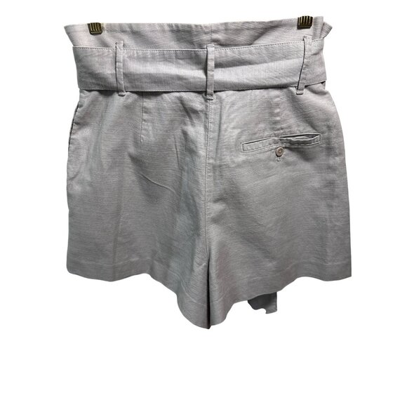 Aritzia Wilfred Marne Gray High Waist Tie Front‎ Paperbag Linen Blend Shorts 6 - Picture 5 of 9